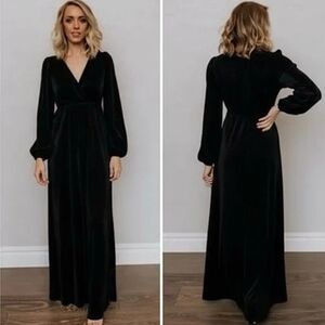 Baltic Born Classic Black Long Sleeve Dress Pleated